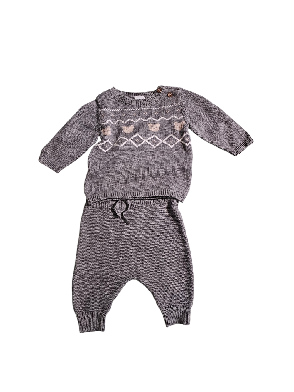 Carter's Gray Knit Two-Piece Baby Matching Set